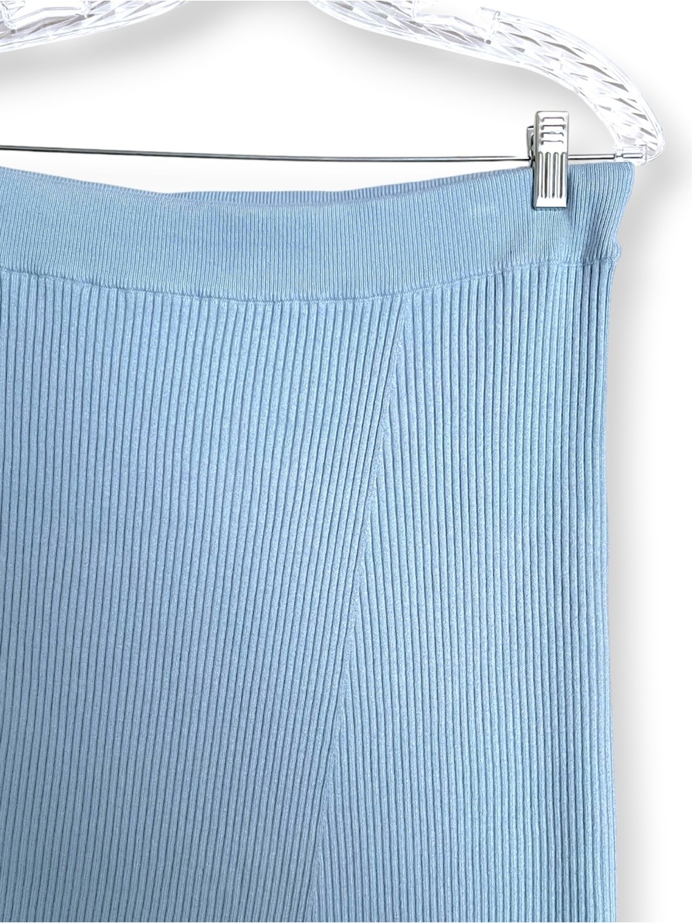Favorite Daughter Lena Cashmere Cotton Ribbed Midi Skirt Size XL Baby Blue - Picture 6 of 8
